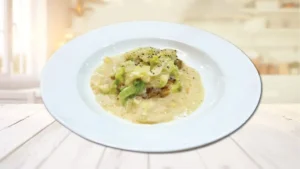 สเต๊กไก่ซอสครีมผักกาด